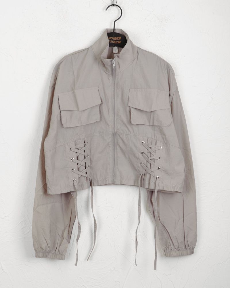 Cult Nylon Strap Corset Cropped Windbreaker