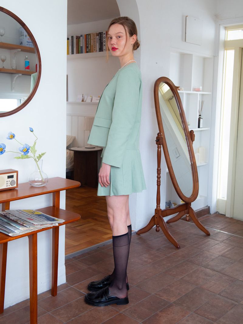 MARIE BASIC ROUND JACKET_MINT