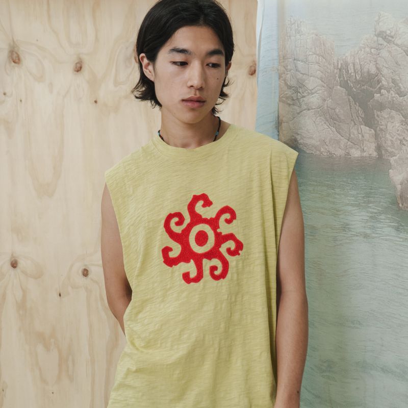 Helio sleeveless top / Straw yellow