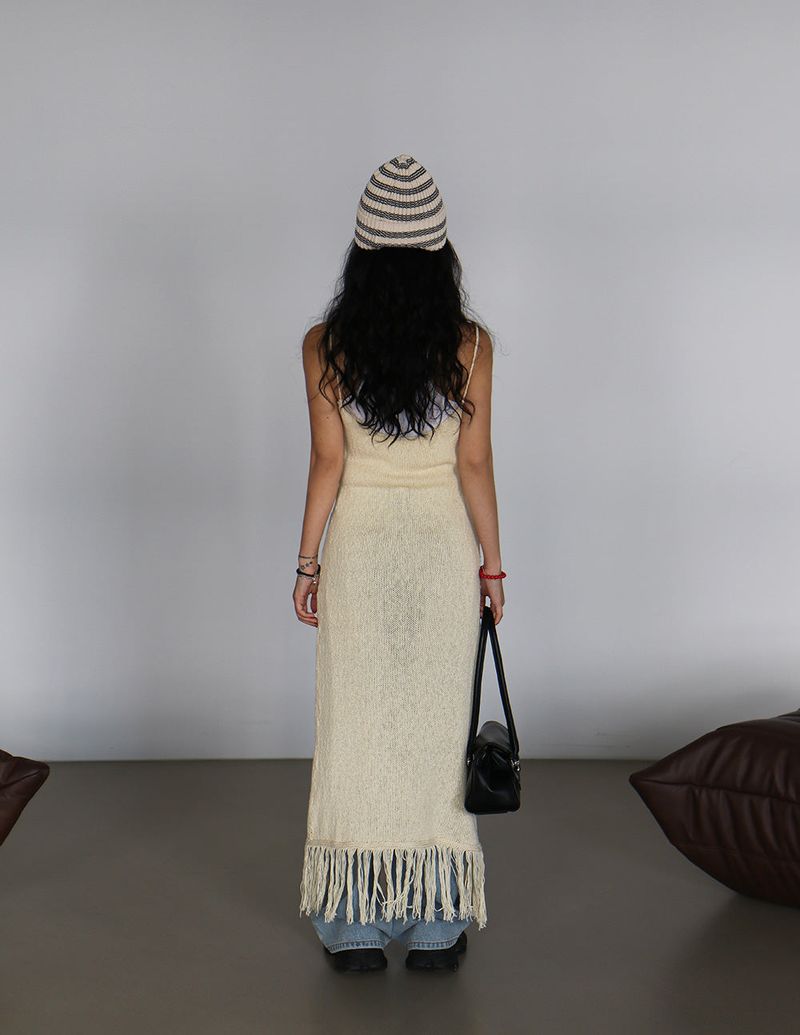 Stripe roll-up beanie