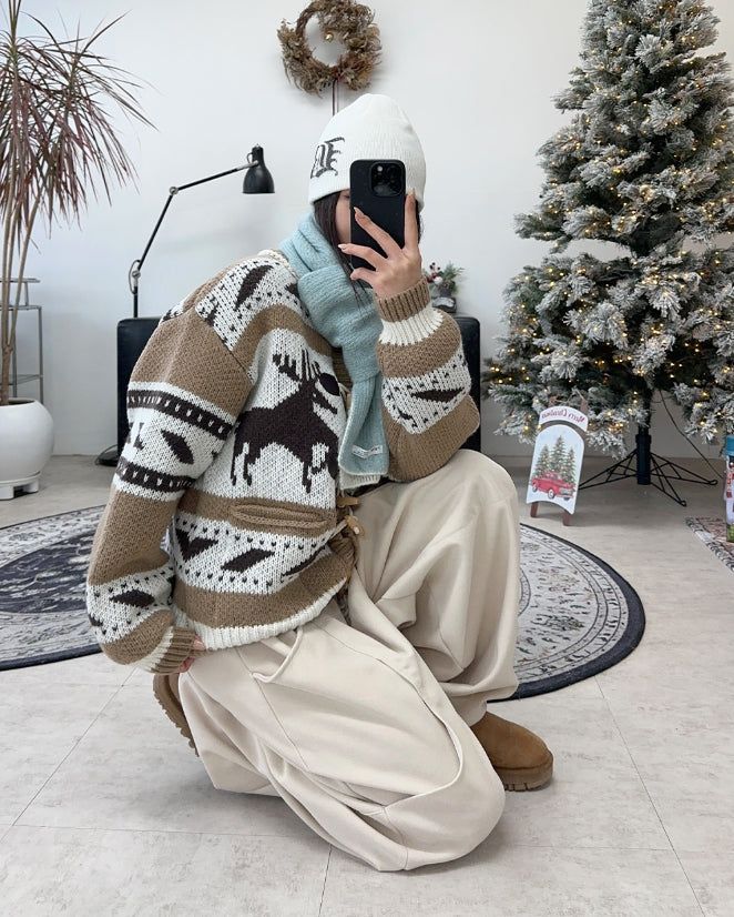 Bedin Nordic Toggle Knit Cardigan