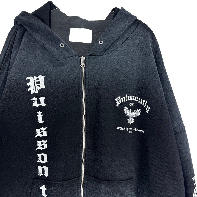 dirty eagle hooded zip-up