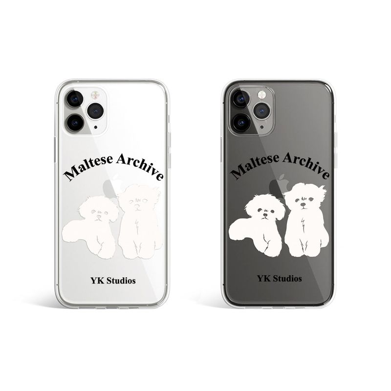 Jelly phone case two maltese silhouette