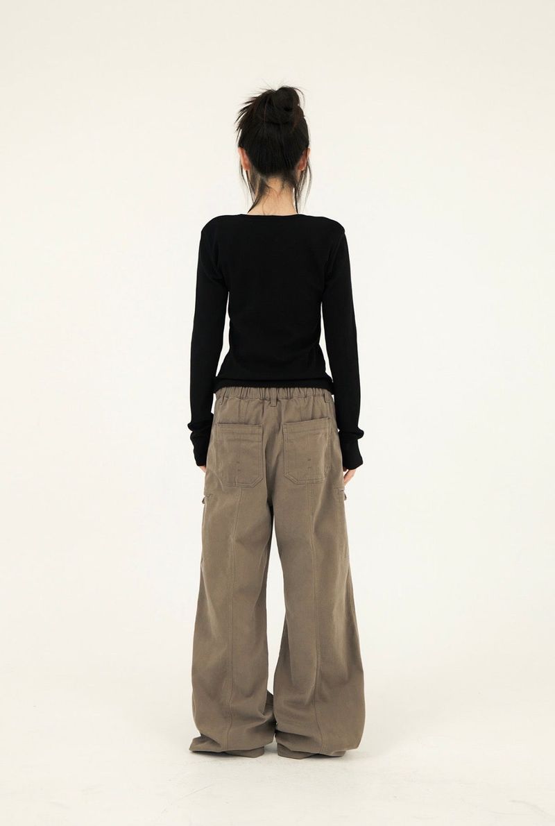 MINI POCKET WIDE COTTON PT BEIGE