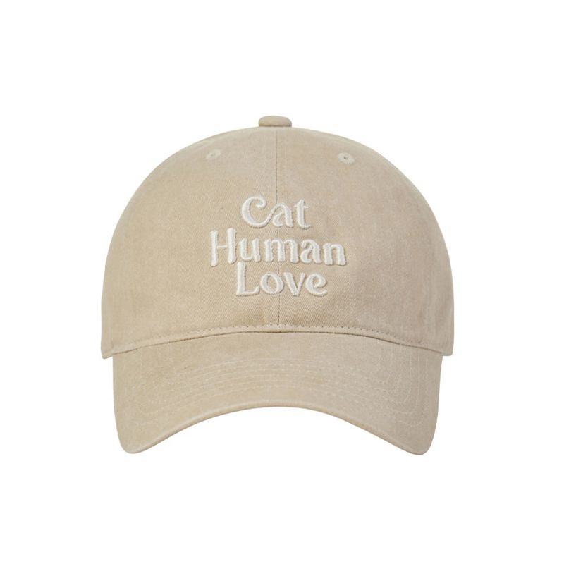 CAT HUMAN LOVE PIGMENT BALL CAP_BEIGE