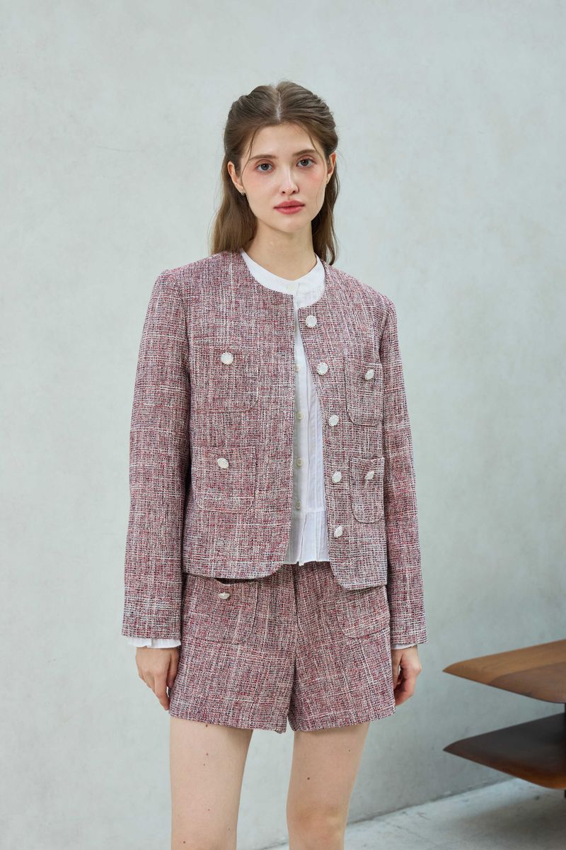 CHERISH TWEED JACKET / RED