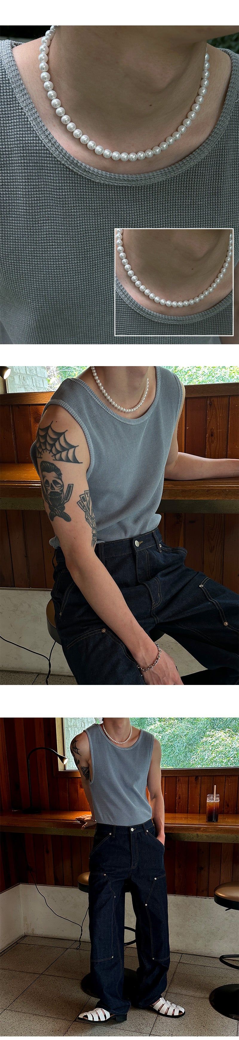 [Unisex] Pearl ball necklace
