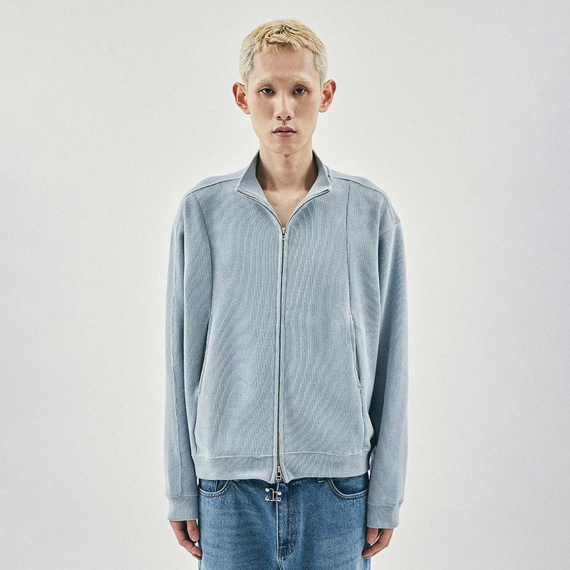 Fickle 2-WAY full zip-up / Blue gray
