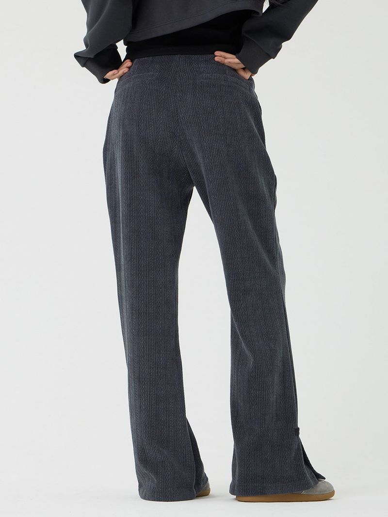 Knit cut detail bootcut Pants, Charcoal