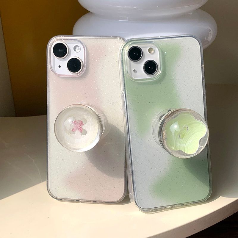 Pink - Blur Button Phone Case Bead Tok Set_glitter