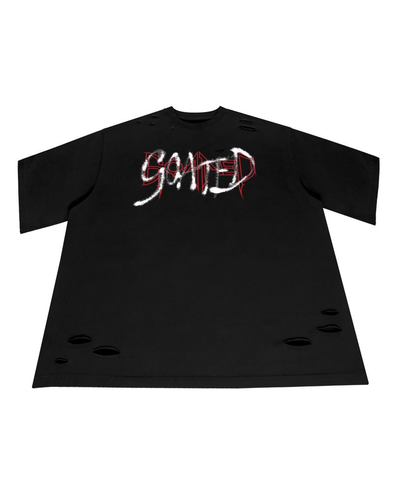 GOATED CUTTING OVERSIZE T-SHIRT(BK)