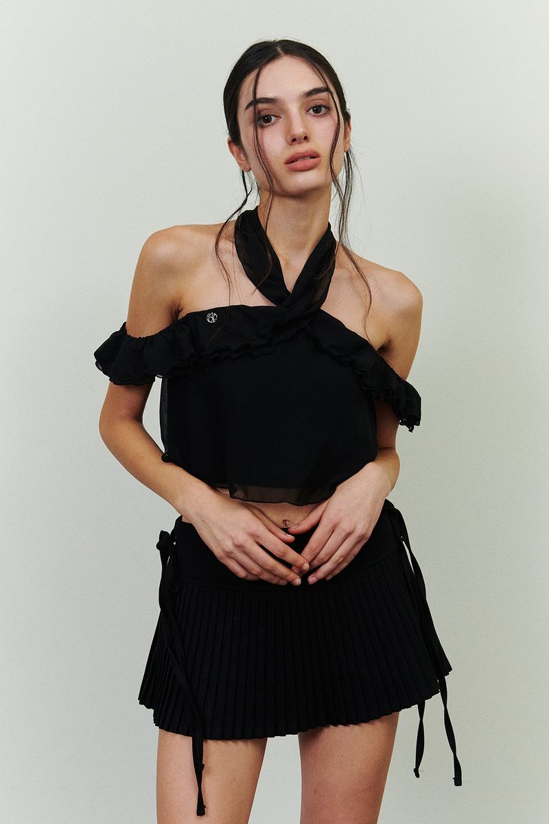 PAIN OR PLEASURE（ペインオアプレジャー）の「ROSALIE FRILL TOP black（Tops）」