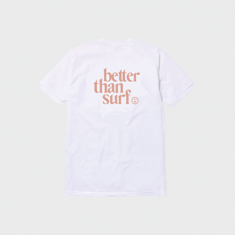 BETTER THAN SURF（べターザンサーフ）の「SMILE LOGO TEE - PALE PINK（Tops）」