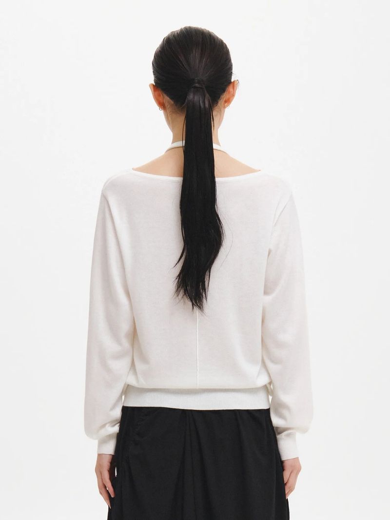 RELAXED HALTER LAYERED PULLOVER
