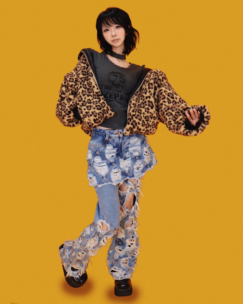 pop leopard hood Jumper (누빔/2color)