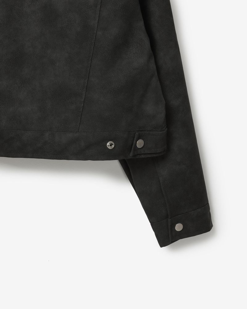 vegan leather biker jacket [ natural black ]