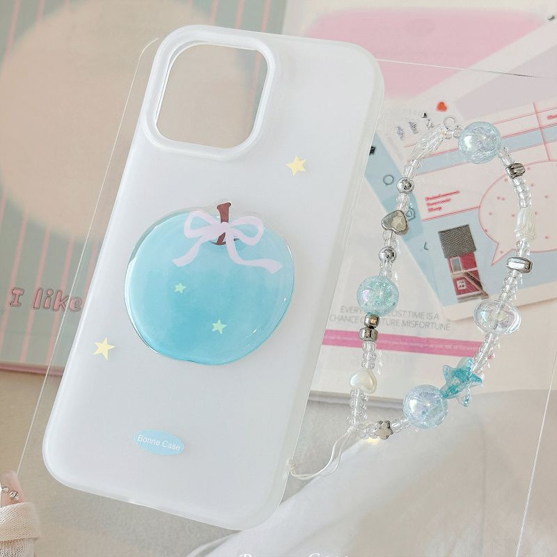 Summer Blue Apple Mood Strap Jelly iPhone Case