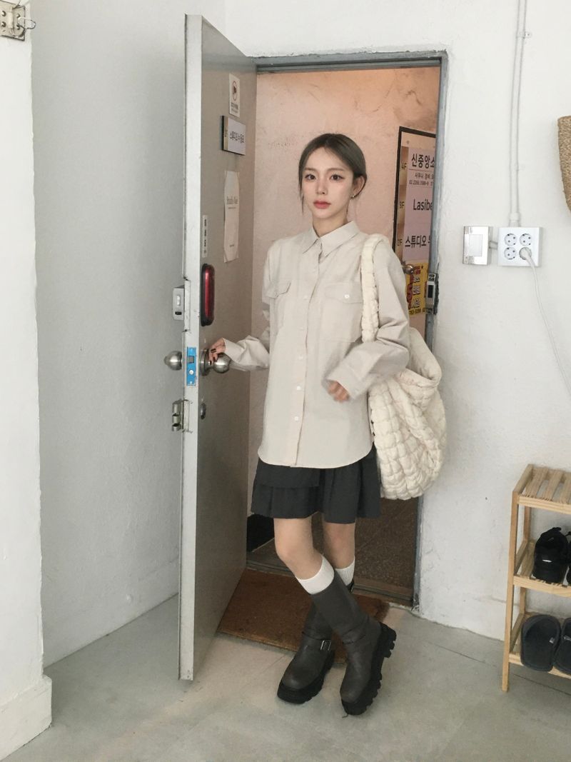 Mute Unbalanced Layered Skirt (3c)