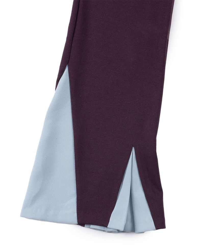 BOOTS CUT SLACK JEANS BURGUNDY/MINT