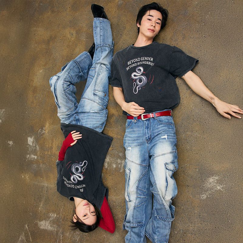 BGBB Snake Garment Dyed half T (Black)