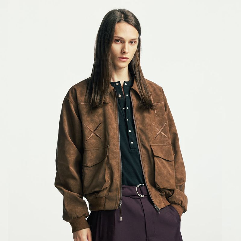 east star suede blouson brown