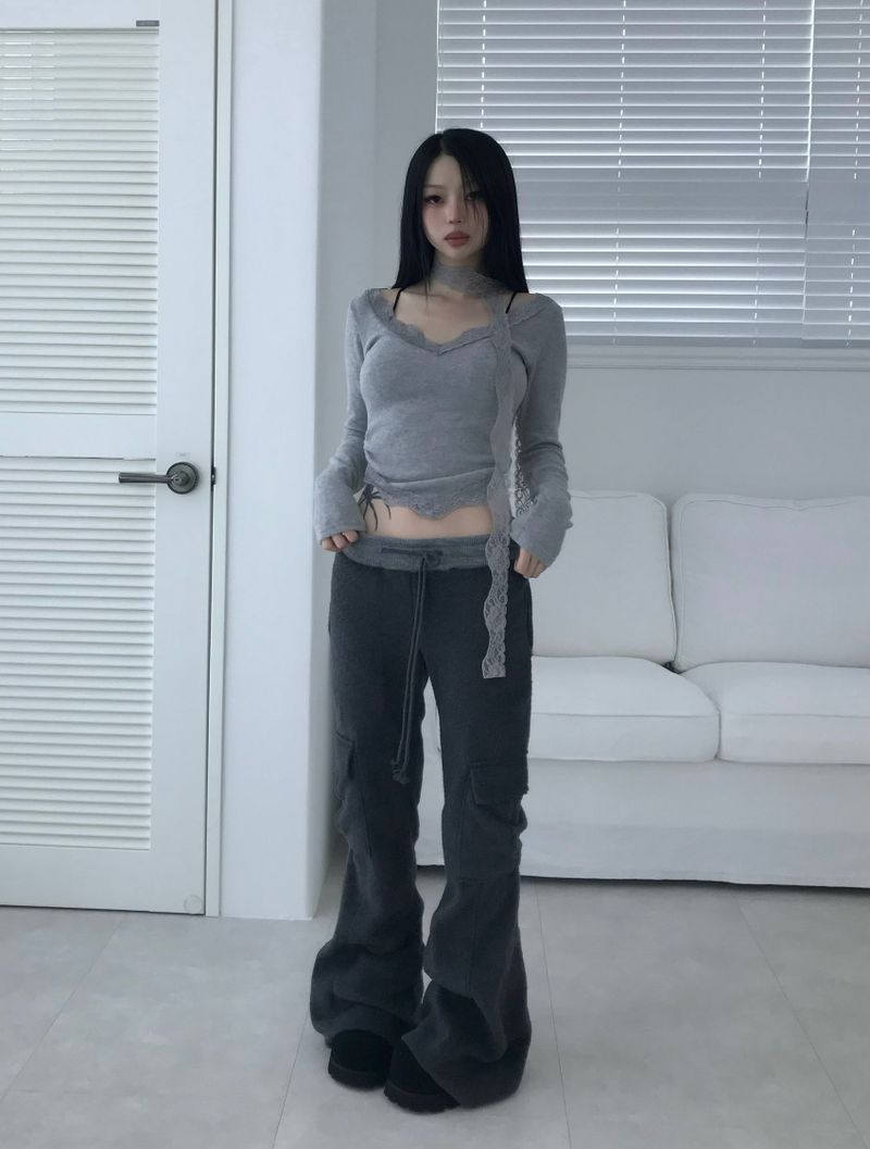 baby cargo fur bootcut pt(2color)