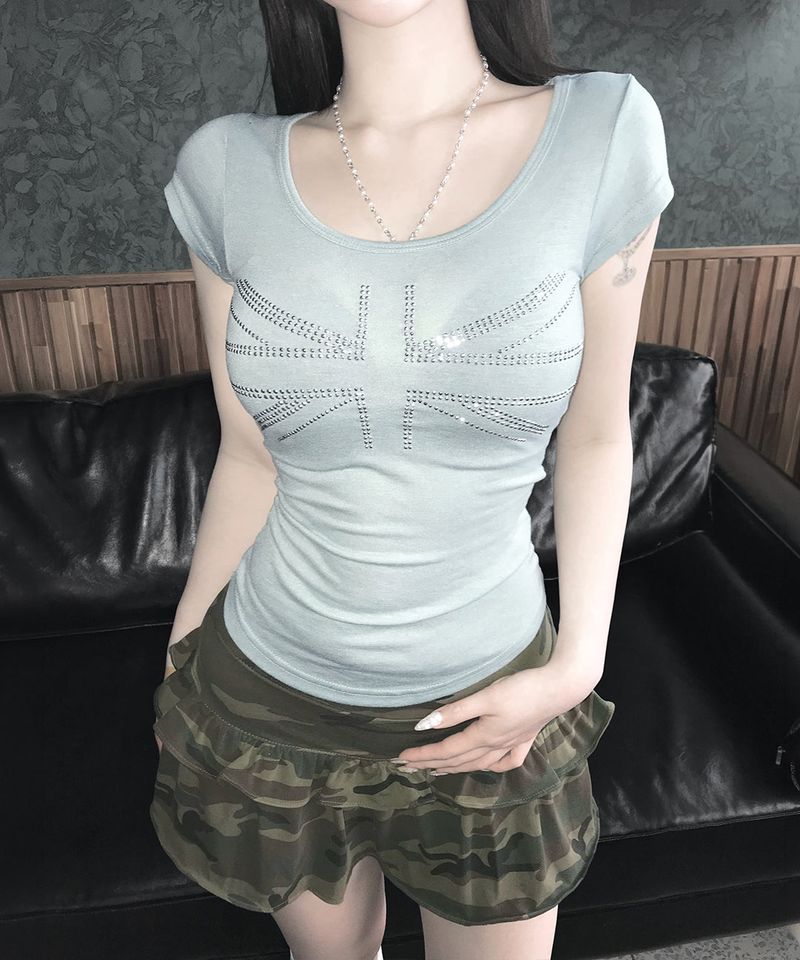 meego（ミーゴ）の「jade stud tee (4colors)（Tops）」