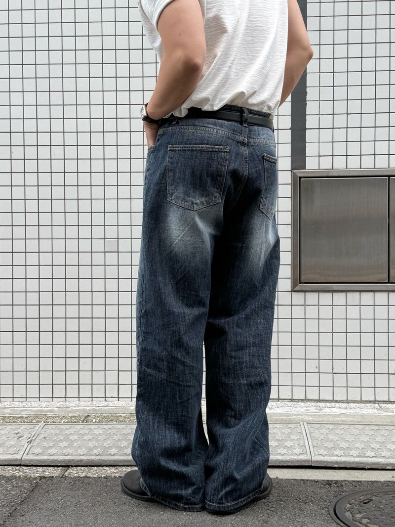 ダメージストレートデニムパンツ