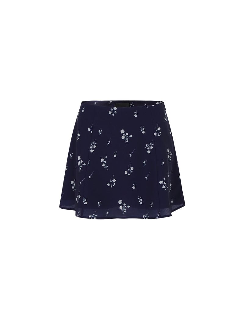 Floral flare skirt (Navy)