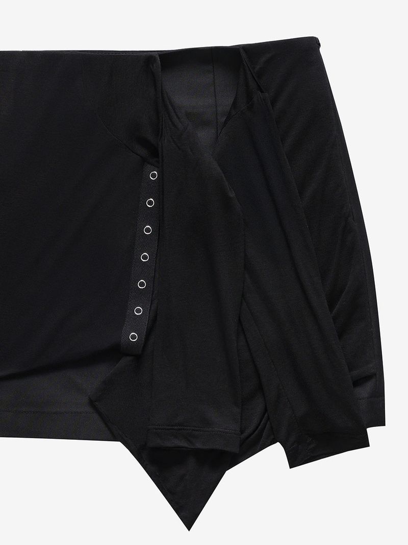 Cardigan layered skirt (Black)