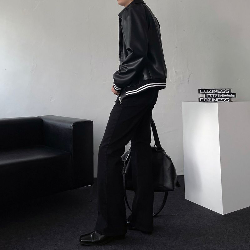 Louis Leather Sporty Crop Jacket (2 colors)