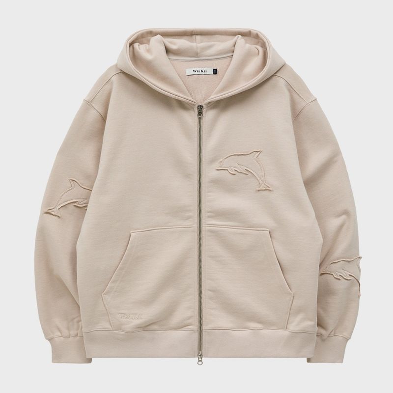 WaiKei(ワイケイ)の「Dolphin applique washed hood zip-up(Tops)」