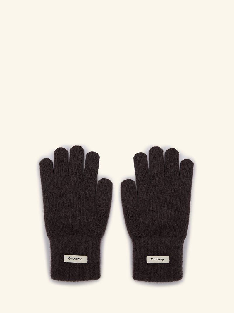 Label Finger Hole Short Glvoes