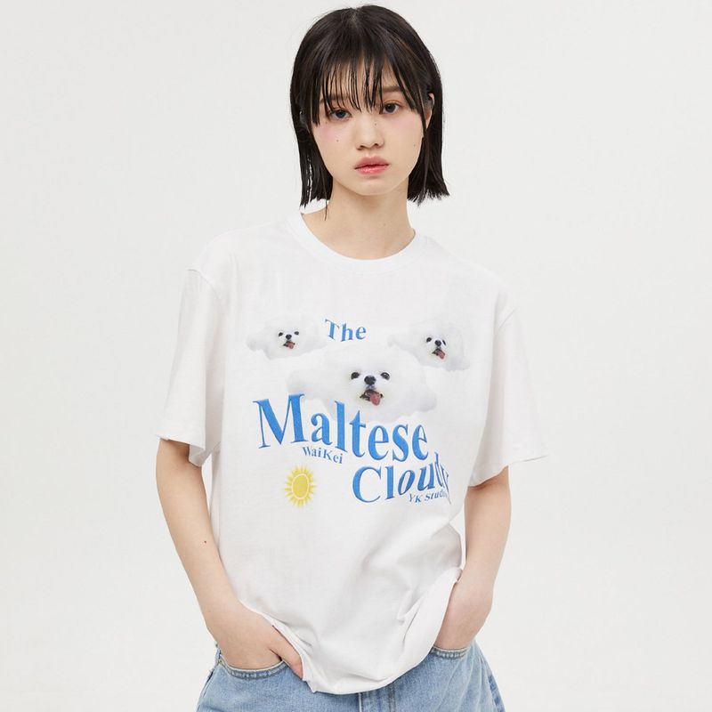Maltese cloudy half sleeve tshirts