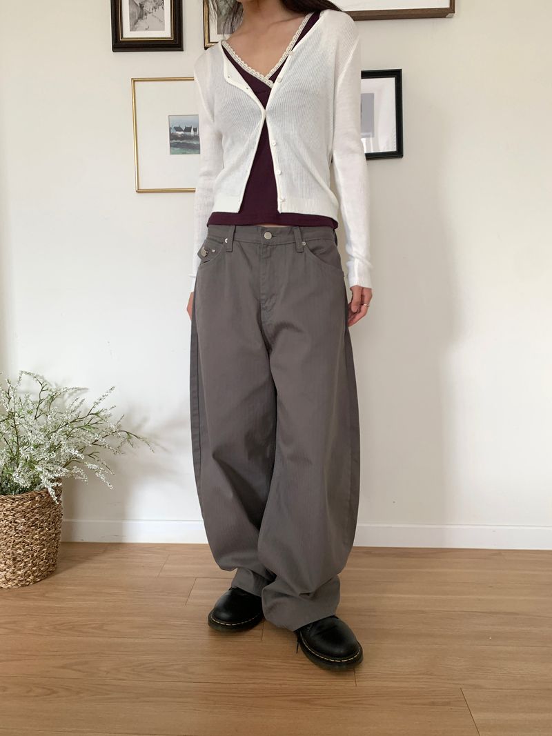 TWILL BACK POCKET STUD PANTS (3C)
