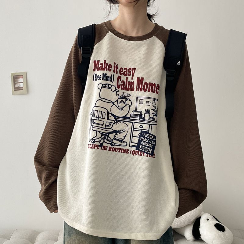 hijjoo（ハイチュー）の「Moment Color-Block Raglan Knit Long Sleeve T-shirt (3 colors) H&L（Tops）」