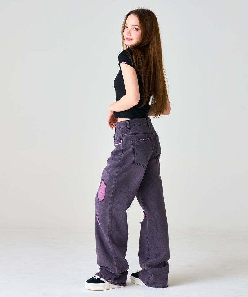 MP TWO TONE DAMAGE DENIM PANTS