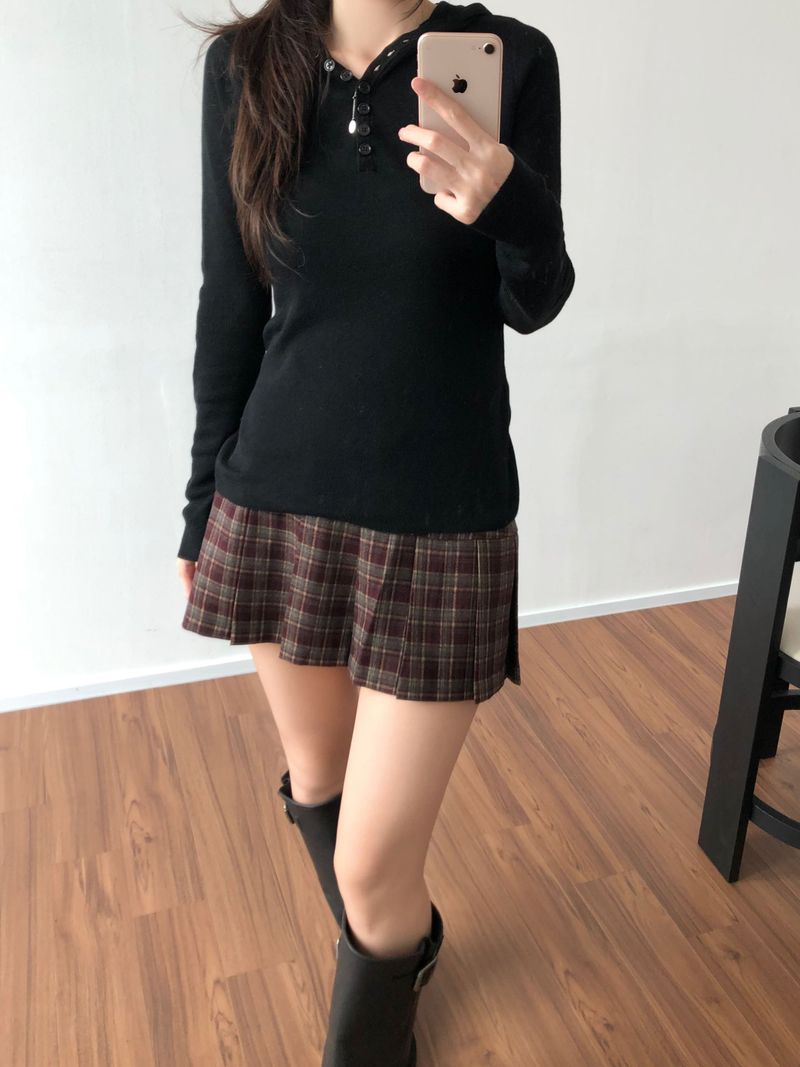 Fair Checkered Pleats Skirt (2 colors)