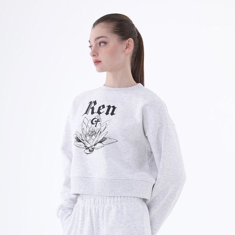 0 9 Ren crop sweatshirt - LIGHT GREY