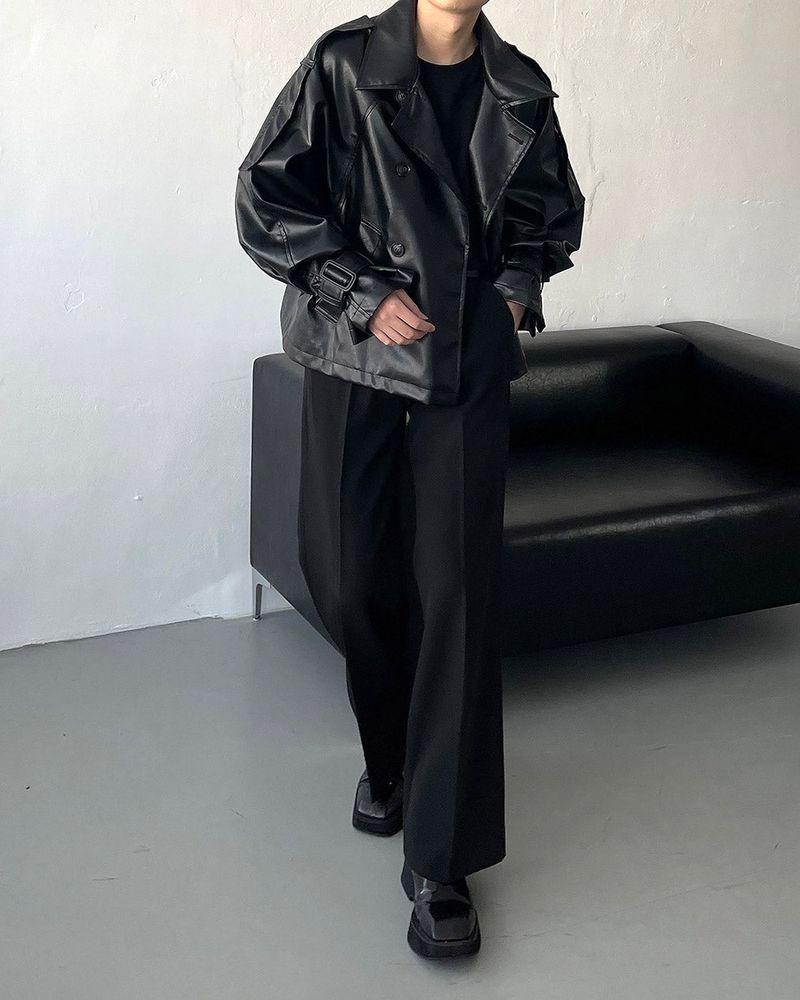 GM leather balloon short jacket (1 colors)