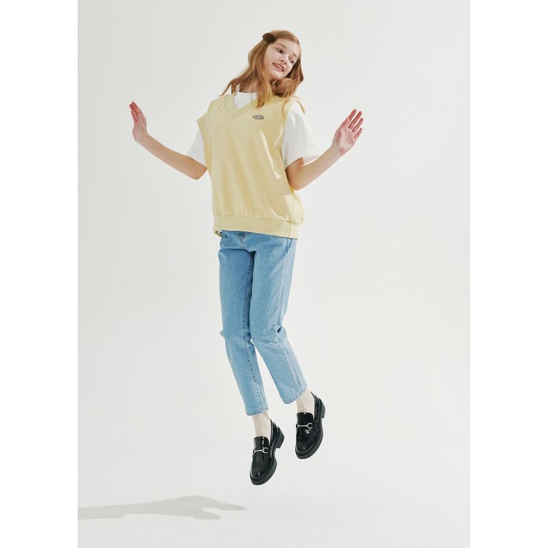 UNBALANCED SWEATER VEST_MUSTARD
