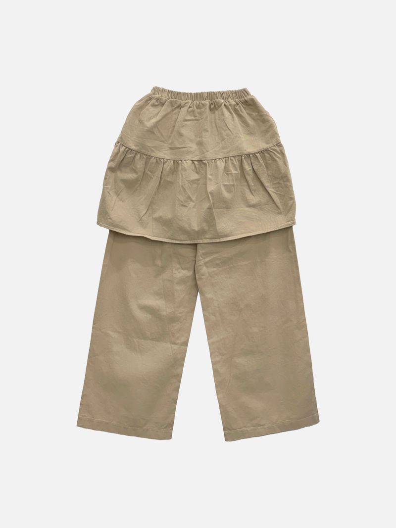 Pale Shirring Wide Skirt Pants (3c)