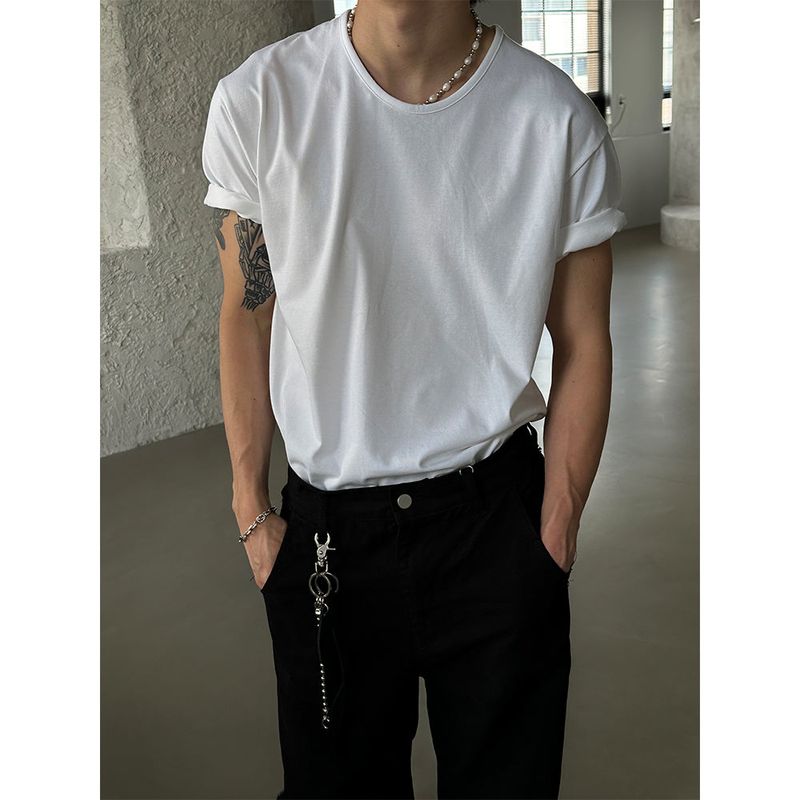 [BASIC ITEM] U neck round half t-shirts (2color)