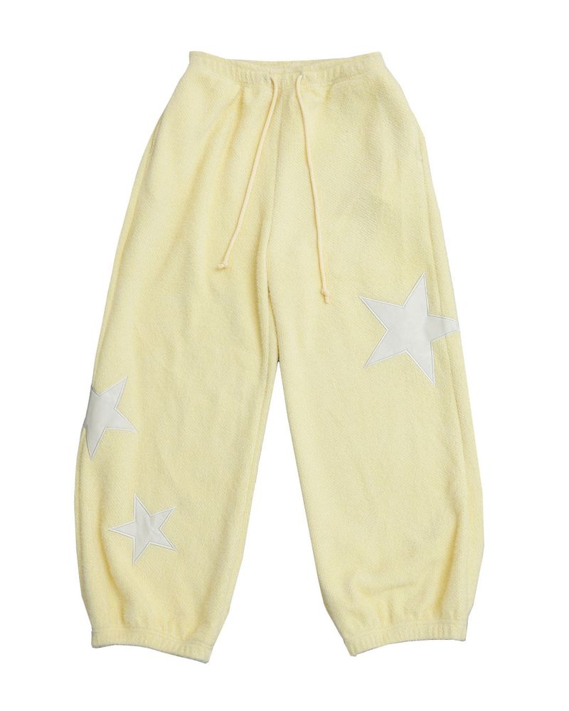 STAR patched pants / lemon