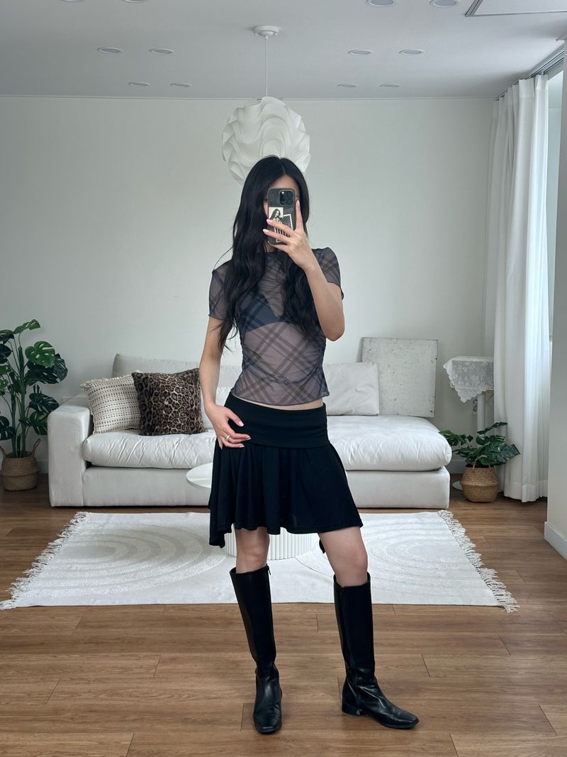 roll mini skirt