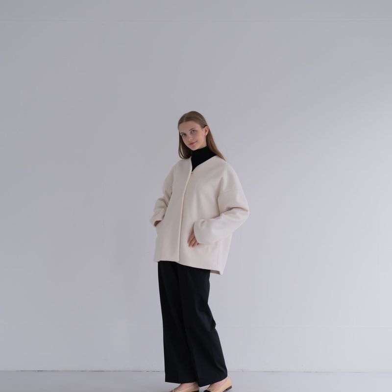 nocollar short coat