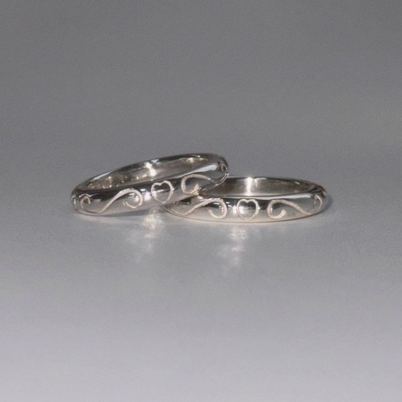 Silver 925 heart lace ring