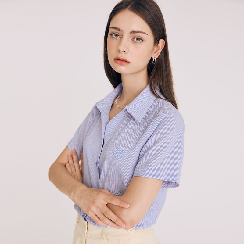 SEERSUCKER STRIPE SHIRT (BLUE)