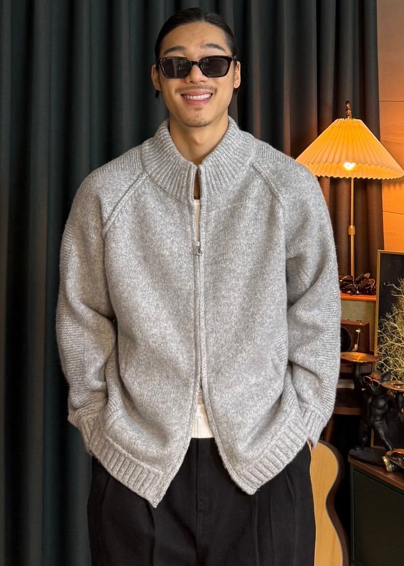 [virstyle original] INKKI Two-Way Wool Knit Zip-Up 2COLOR