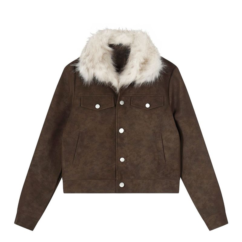 Leon Fur Collar Leather Jacket